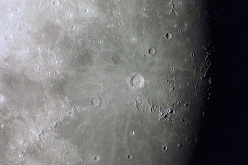 月齢10 6の月 ティコの光条 コペルニクス クレーター 虹の入江